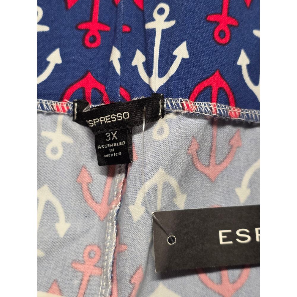 Womens 3X Pull On Stretchy Shorts Coastal Anchor Sail Beach Pockets Casual - Picture 6 of 6